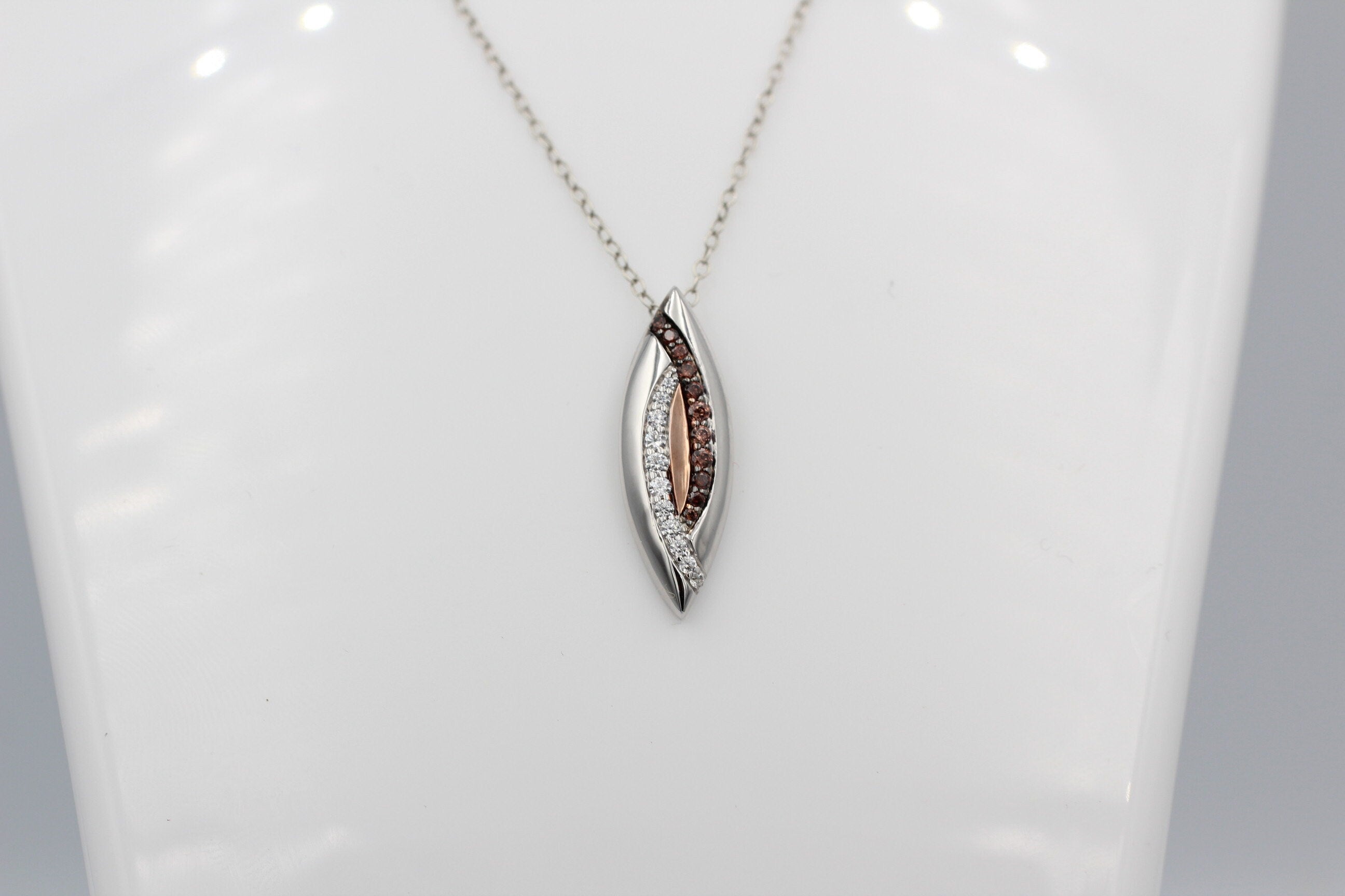 Anhänger 925 Sterling Silber rhodiniert bicolor vergoldet 10 Zirkonia Top Edel