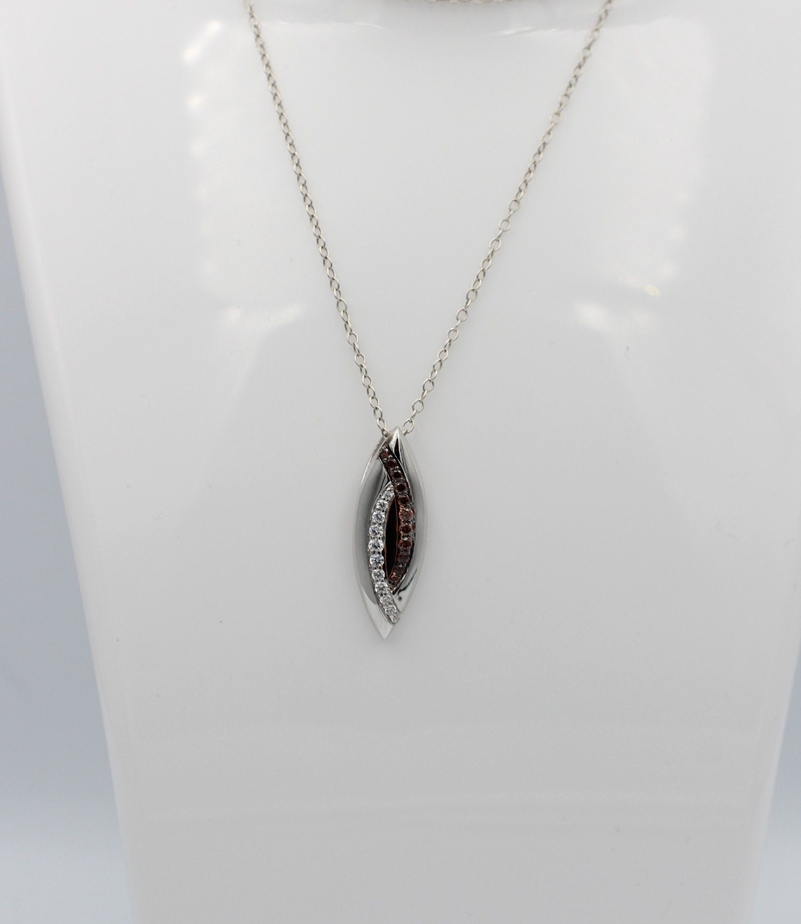 Anhänger 925 Sterling Silber rhodiniert bicolor vergoldet 10 Zirkonia Top Edel
