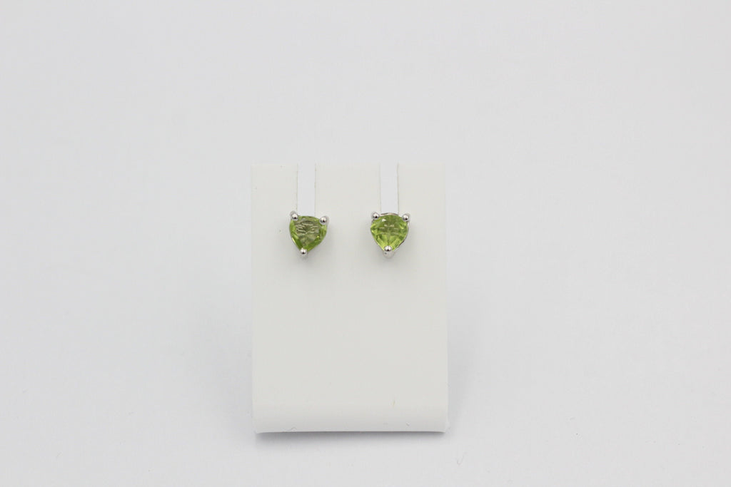 1,8  Carat Peridot Herz Ohrstecker 925 Silber Herzohrstecker maigraner Edelstein