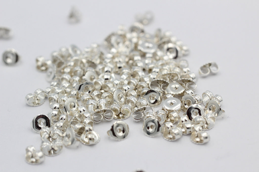2 Flagel, Ohrmutter, ohrflagel, Ersatzteil, far Ohrstecker , 6,5  mm, Silber 925