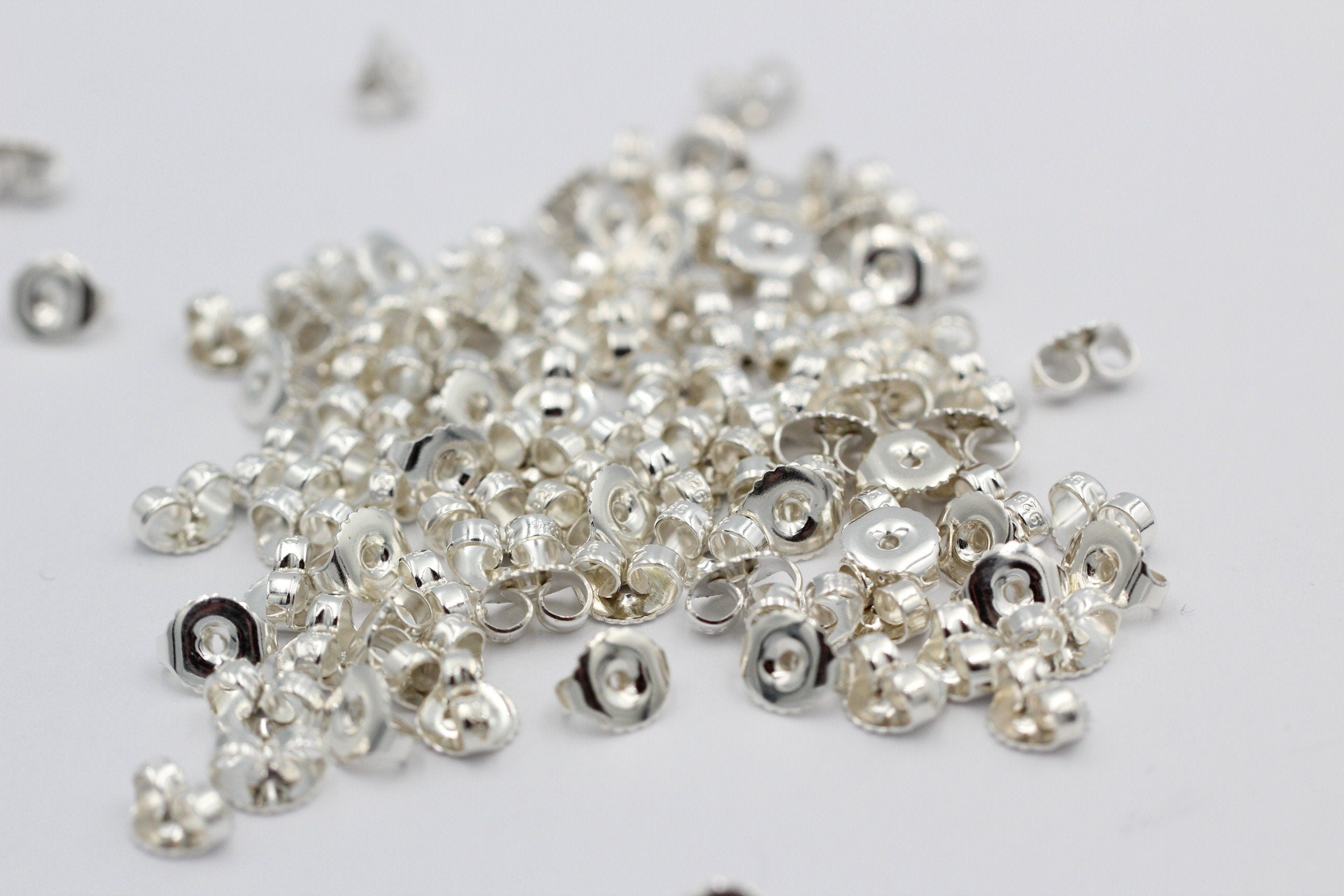 2 Flagel, Ohrmutter, ohrflagel, Ersatzteil, far Ohrstecker , 6,5  mm, Silber 925