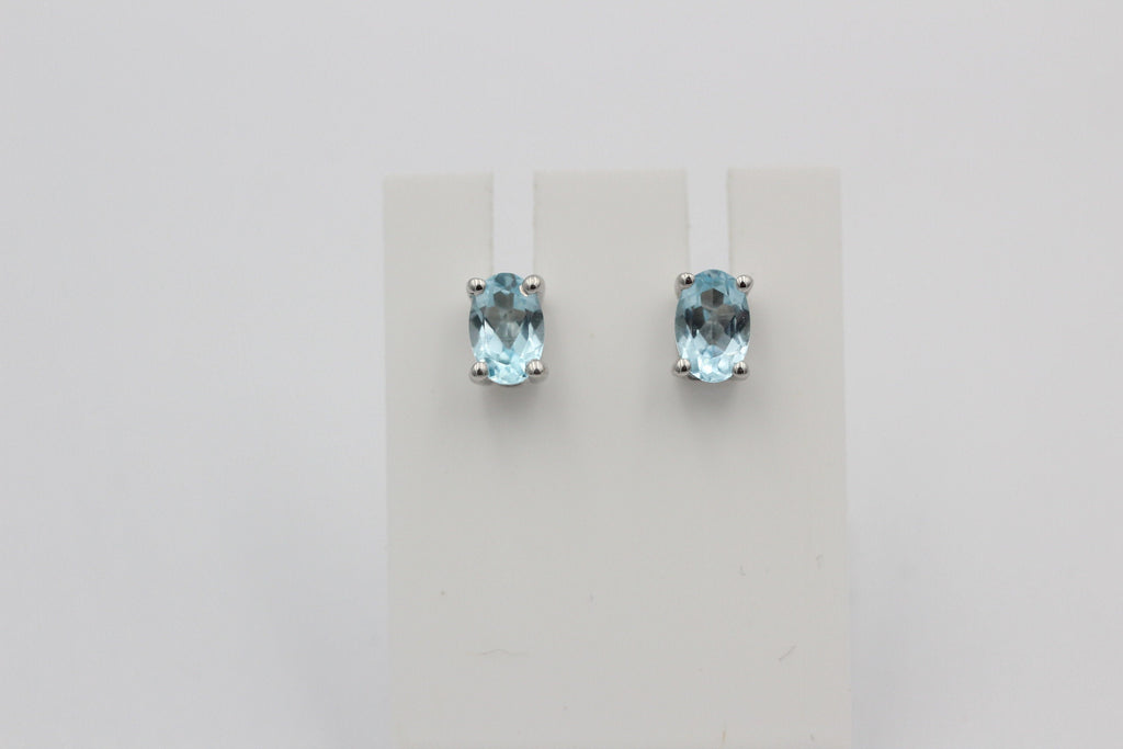 Edle 1,0 Carat Blautopas Ohrstecker 925 Silber Ohrring Ohrschmuck sky blue Topas