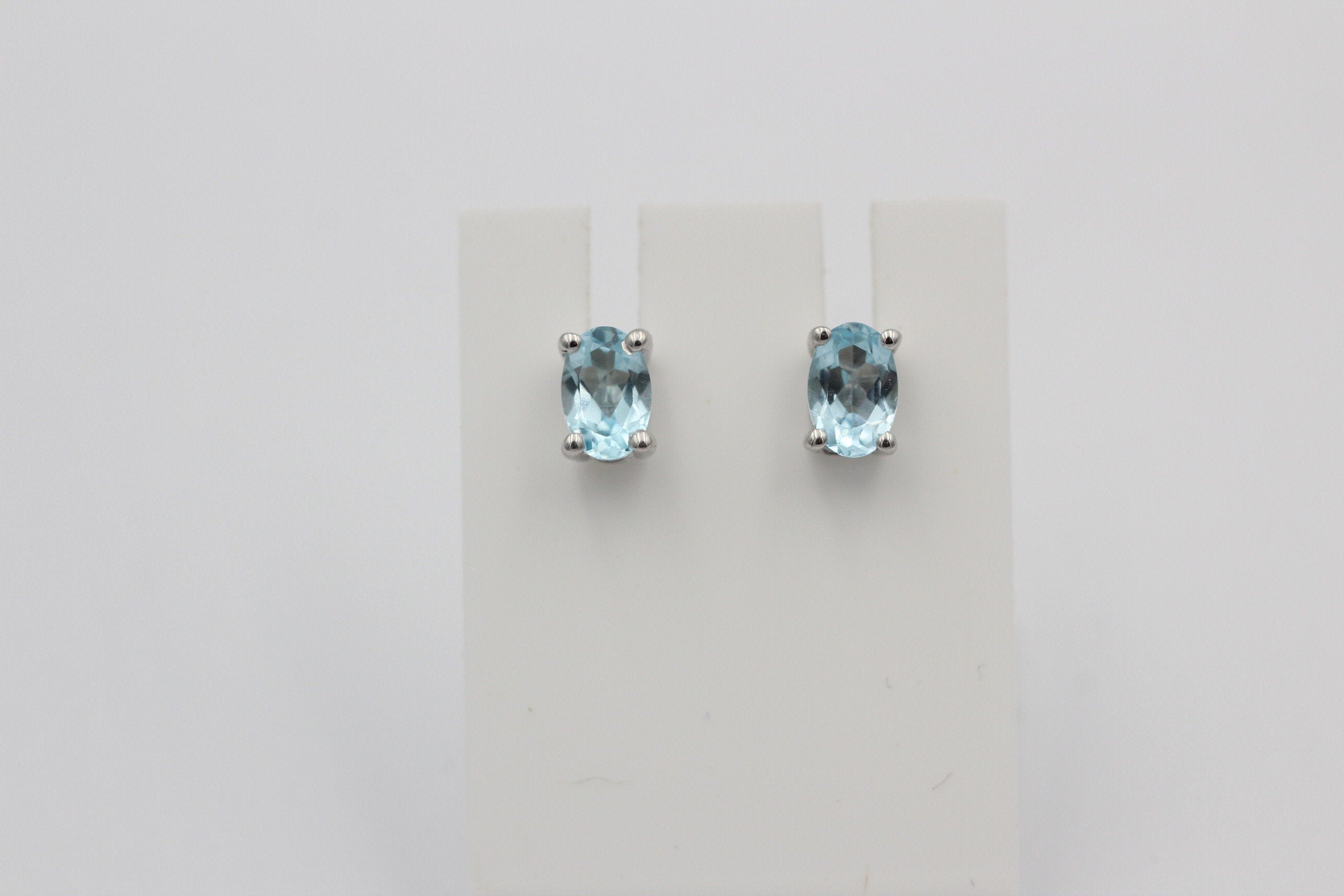 Edle 1,0 Carat Blautopas Ohrstecker 925 Silber Ohrring Ohrschmuck sky blue Topas