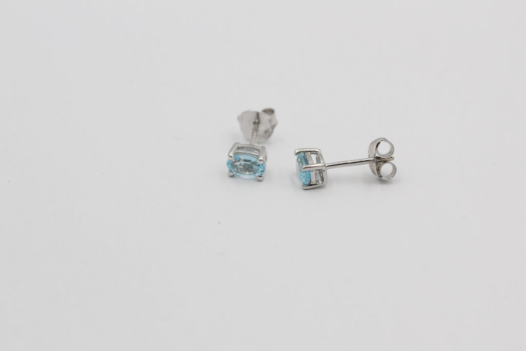 Edle 1,0 Carat Blautopas Ohrstecker 925 Silber Ohrring Ohrschmuck sky blue Topas
