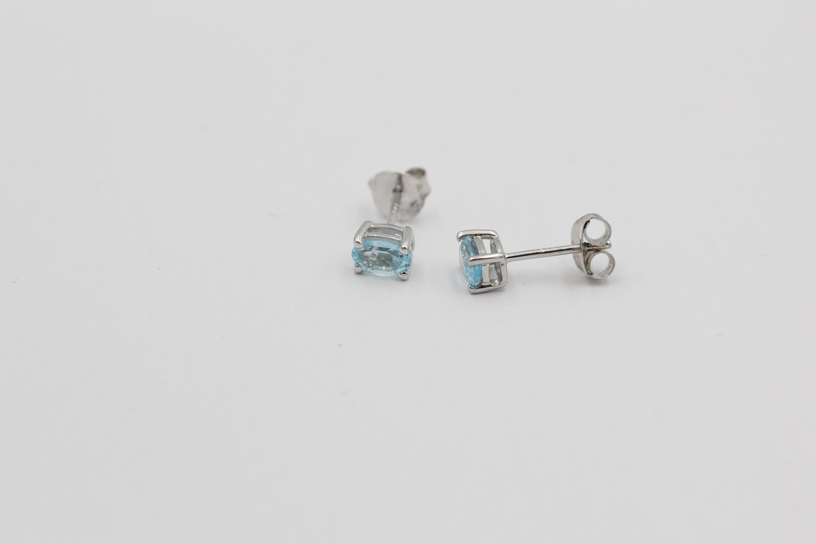 Edle 1,0 Carat Blautopas Ohrstecker 925 Silber Ohrring Ohrschmuck sky blue Topas