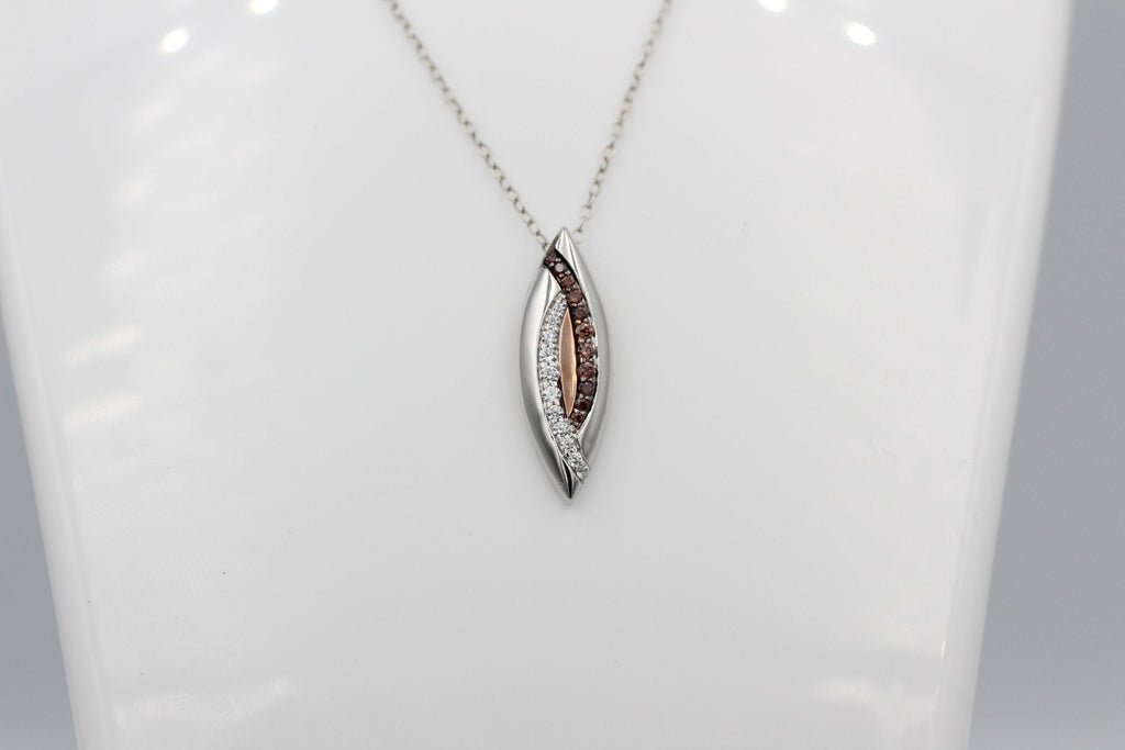 Anhänger 925 Sterling Silber rhodiniert bicolor vergoldet 10 Zirkonia Top Edel