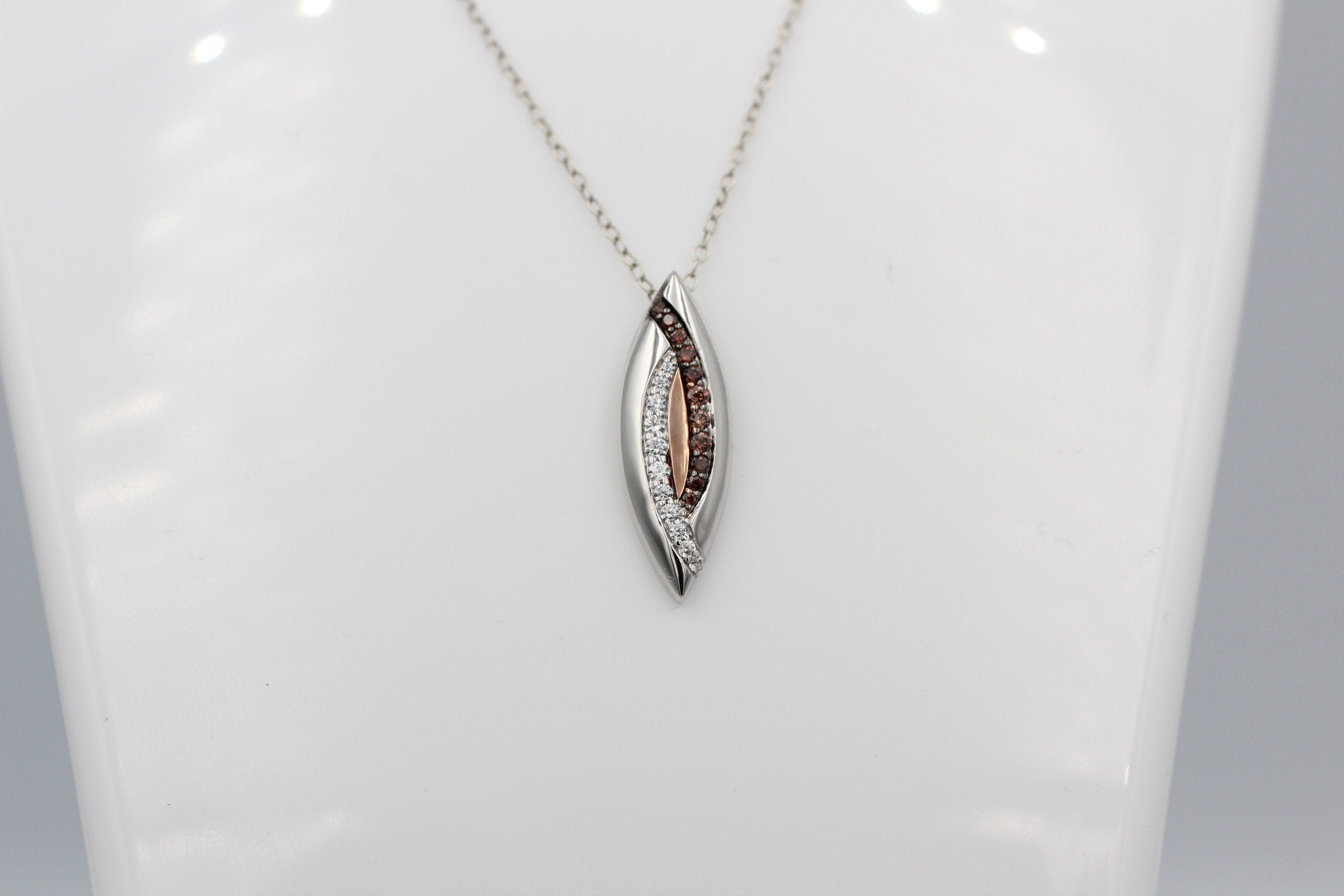 Anhänger 925 Sterling Silber rhodiniert bicolor vergoldet 10 Zirkonia Top Edel