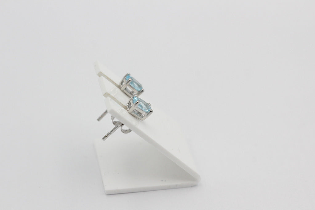 Edle 1,0 Carat Blautopas Ohrstecker 925 Silber Ohrring Ohrschmuck sky blue Topas