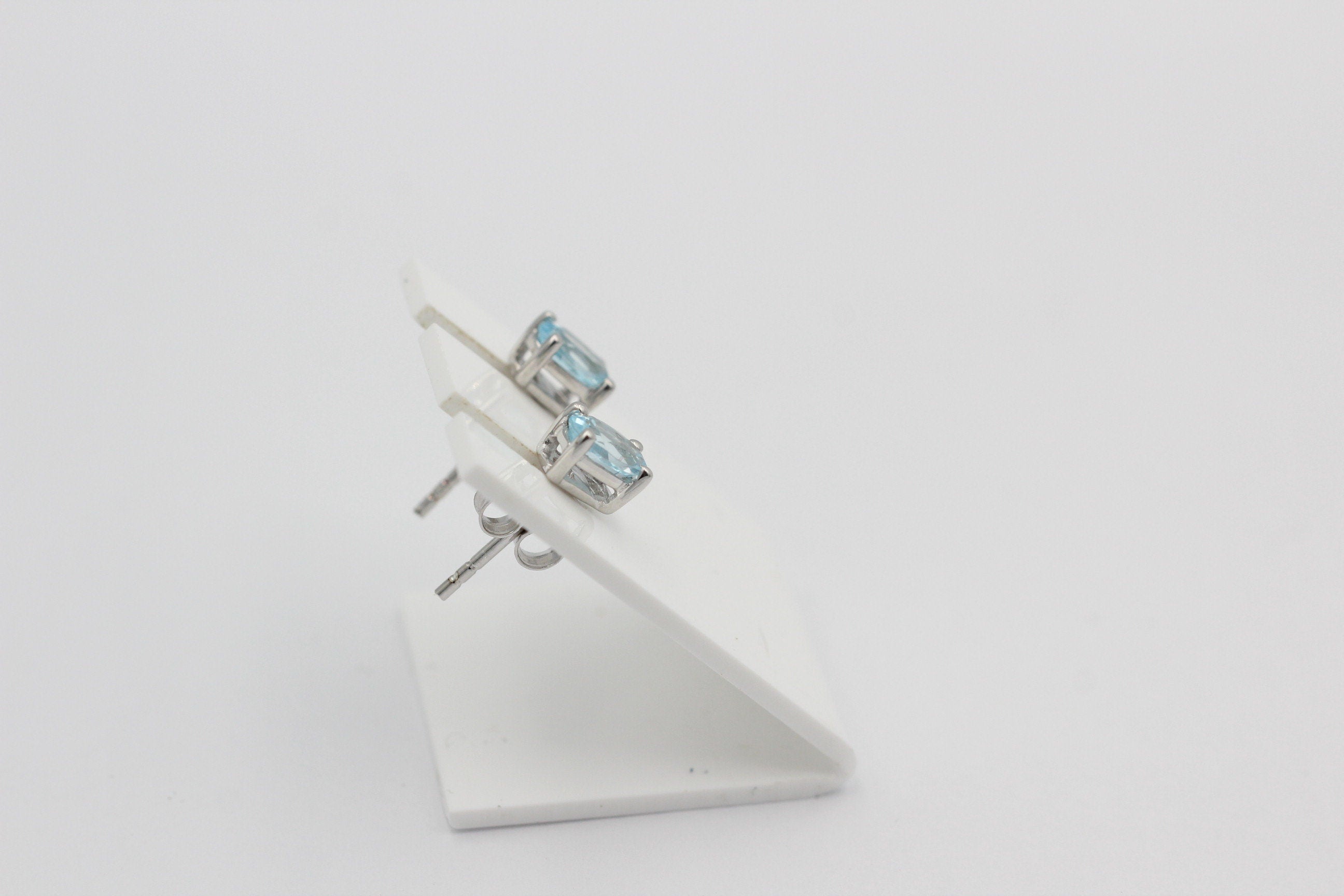 Edle 1,0 Carat Blautopas Ohrstecker 925 Silber Ohrring Ohrschmuck sky blue Topas