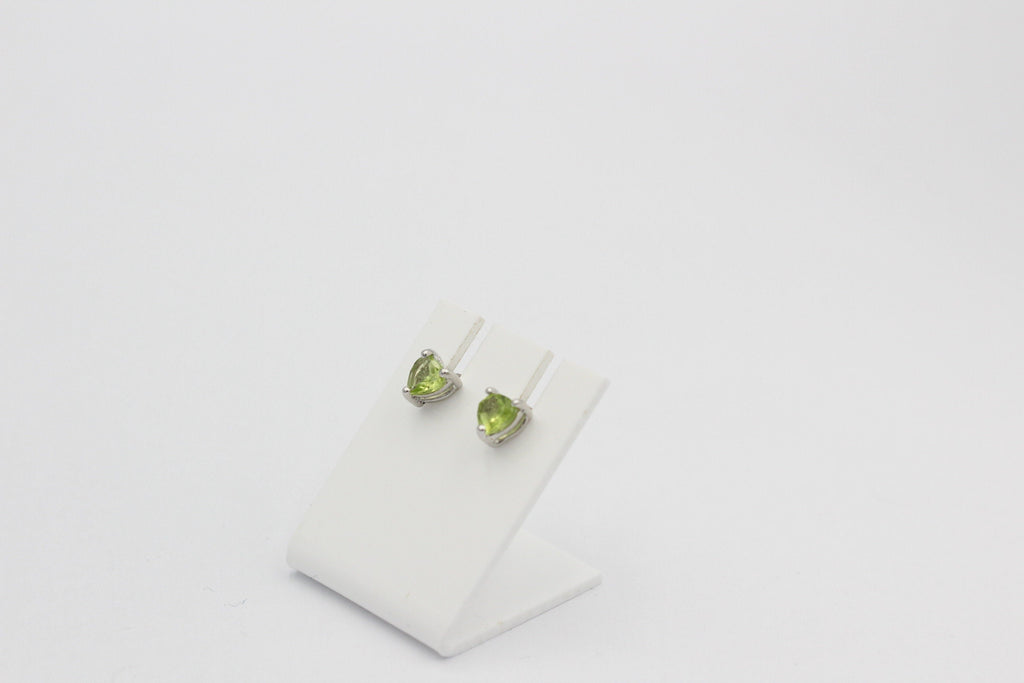 1,8  Carat Peridot Herz Ohrstecker 925 Silber Herzohrstecker maigraner Edelstein
