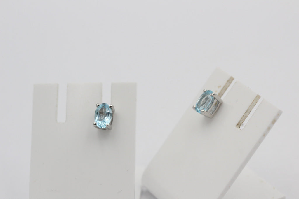 Edle 1,0 Carat Blautopas Ohrstecker 925 Silber Ohrring Ohrschmuck sky blue Topas