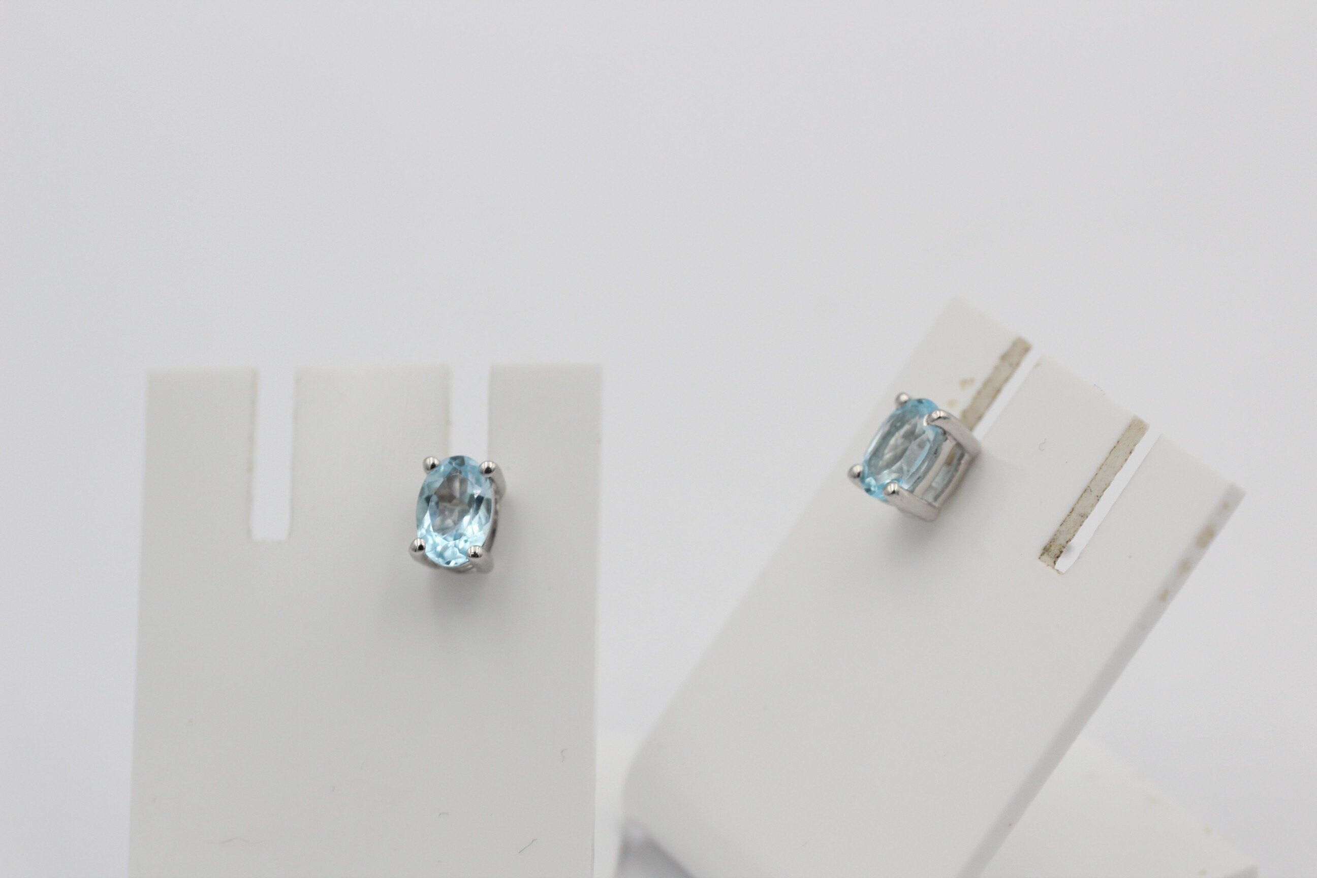 Edle 1,0 Carat Blautopas Ohrstecker 925 Silber Ohrring Ohrschmuck sky blue Topas
