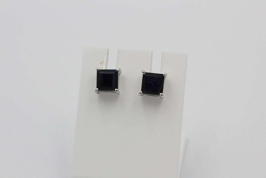 2,0 Carat Iolith  Ohrstecker 925 Silber Wassersaphir  Edelsteinschmuck Top