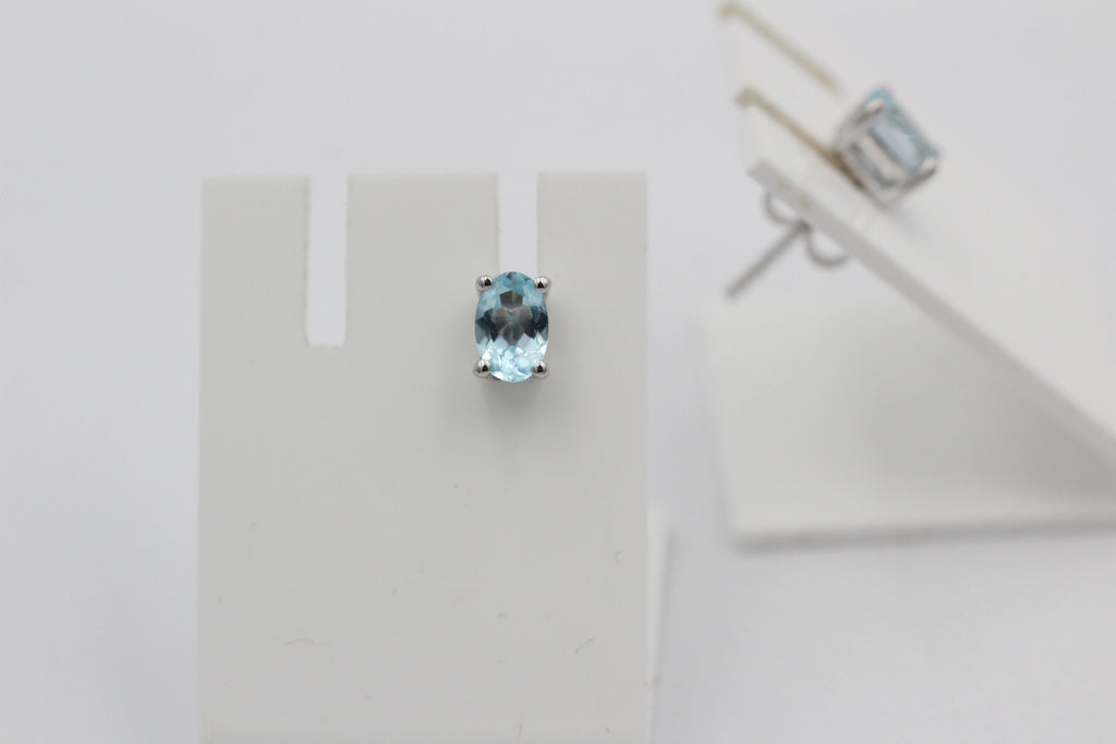 Edle 1,0 Carat Blautopas Ohrstecker 925 Silber Ohrring Ohrschmuck sky blue Topas
