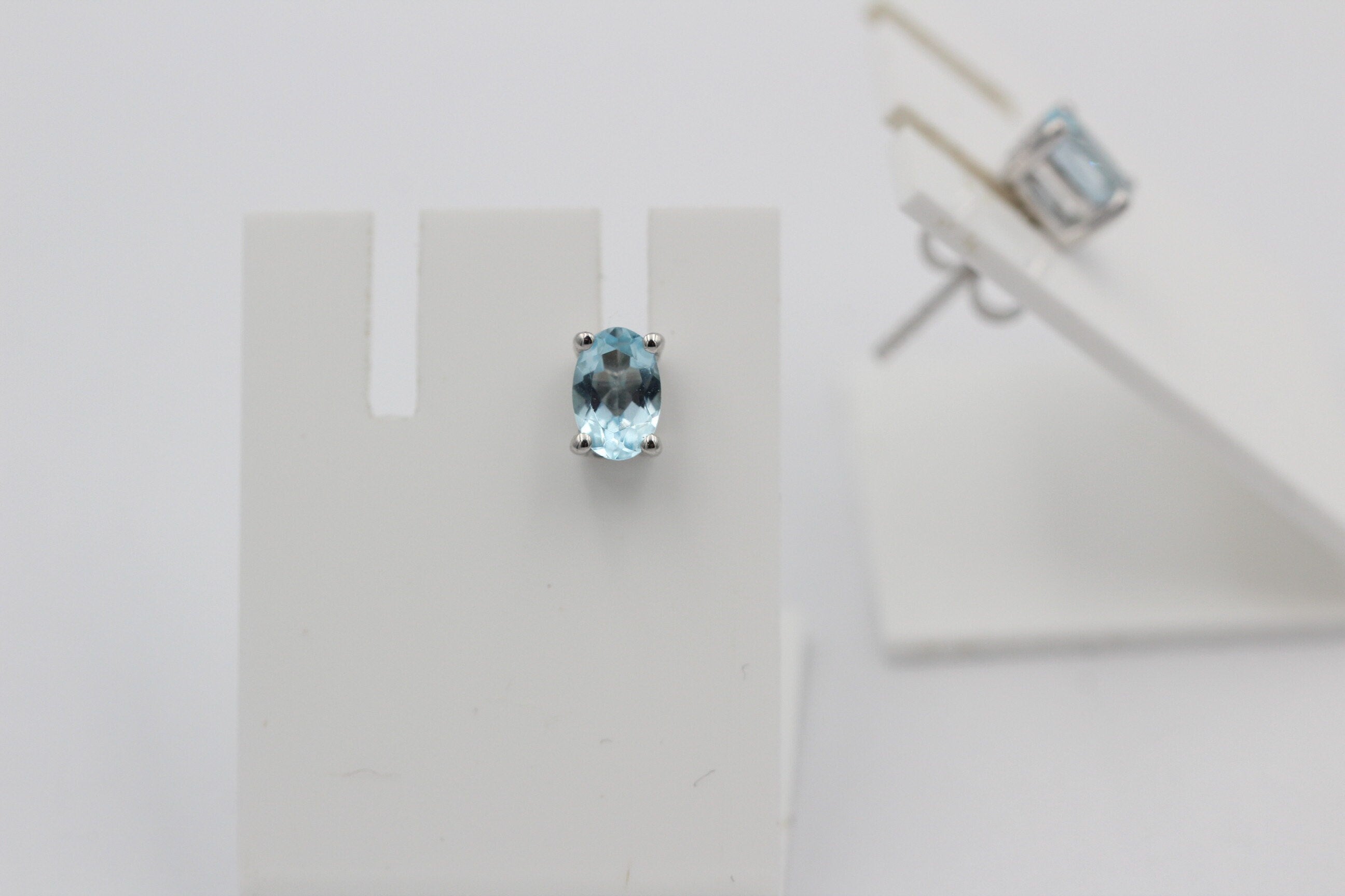 Edle 1,0 Carat Blautopas Ohrstecker 925 Silber Ohrring Ohrschmuck sky blue Topas