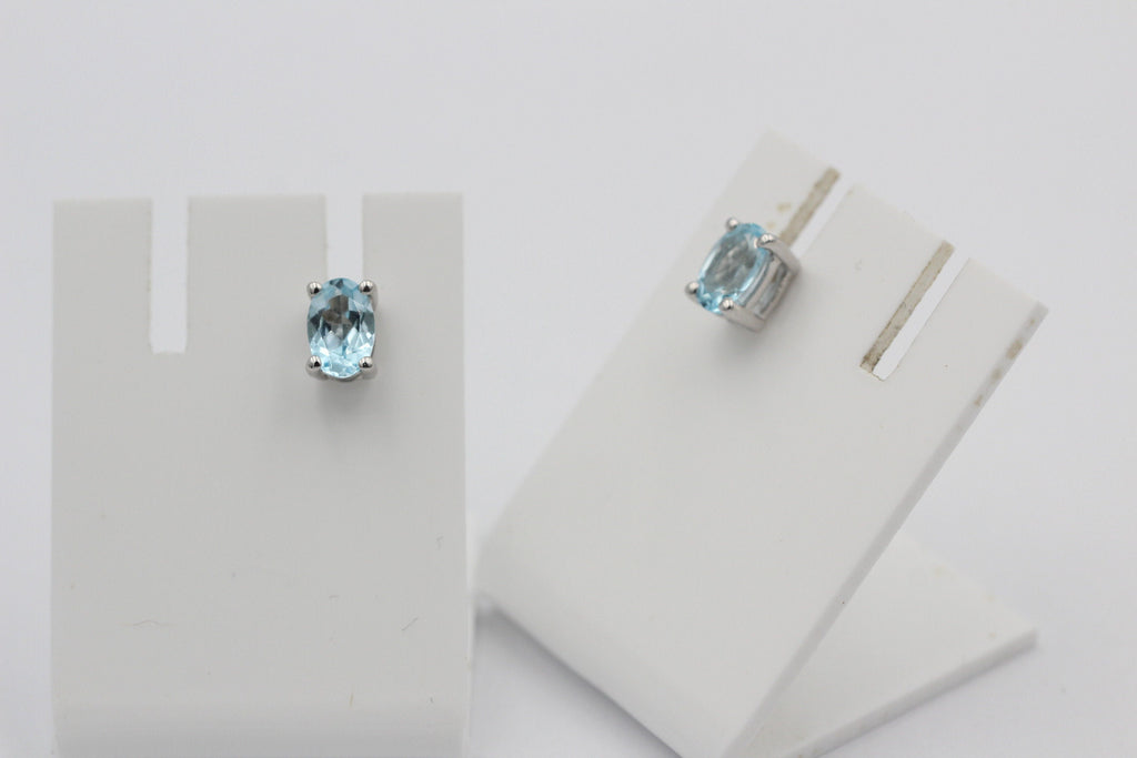 Edle 1,0 Carat Blautopas Ohrstecker 925 Silber Ohrring Ohrschmuck sky blue Topas