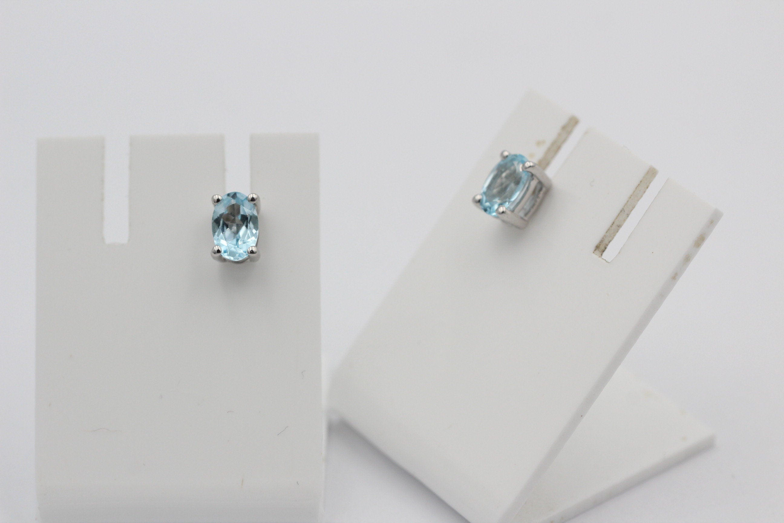 Edle 1,0 Carat Blautopas Ohrstecker 925 Silber Ohrring Ohrschmuck sky blue Topas