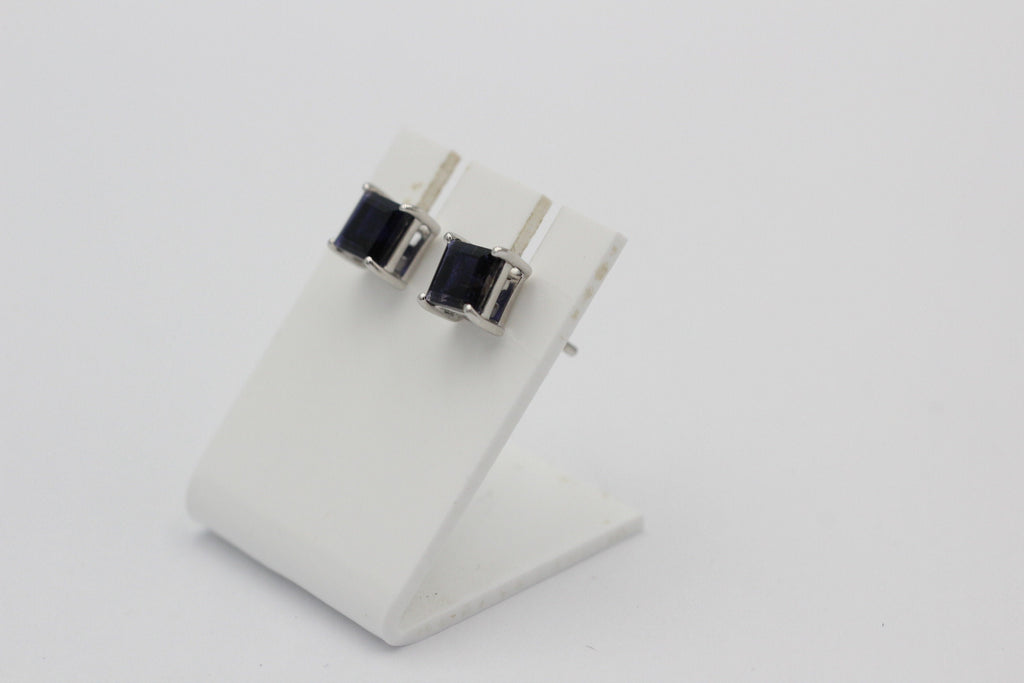 2,0 Carat Iolith  Ohrstecker 925 Silber Wassersaphir  Edelsteinschmuck Top