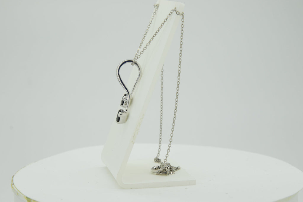 0,85 Carat schwarzer Spinell Anhanger Trillion 925 Silber Collier KetteEdelste