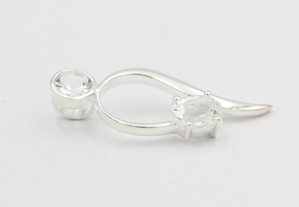 Edler 1,4 Carat Bergkristall Anhänger 925 Collier Kette Bergkristall Anhänger