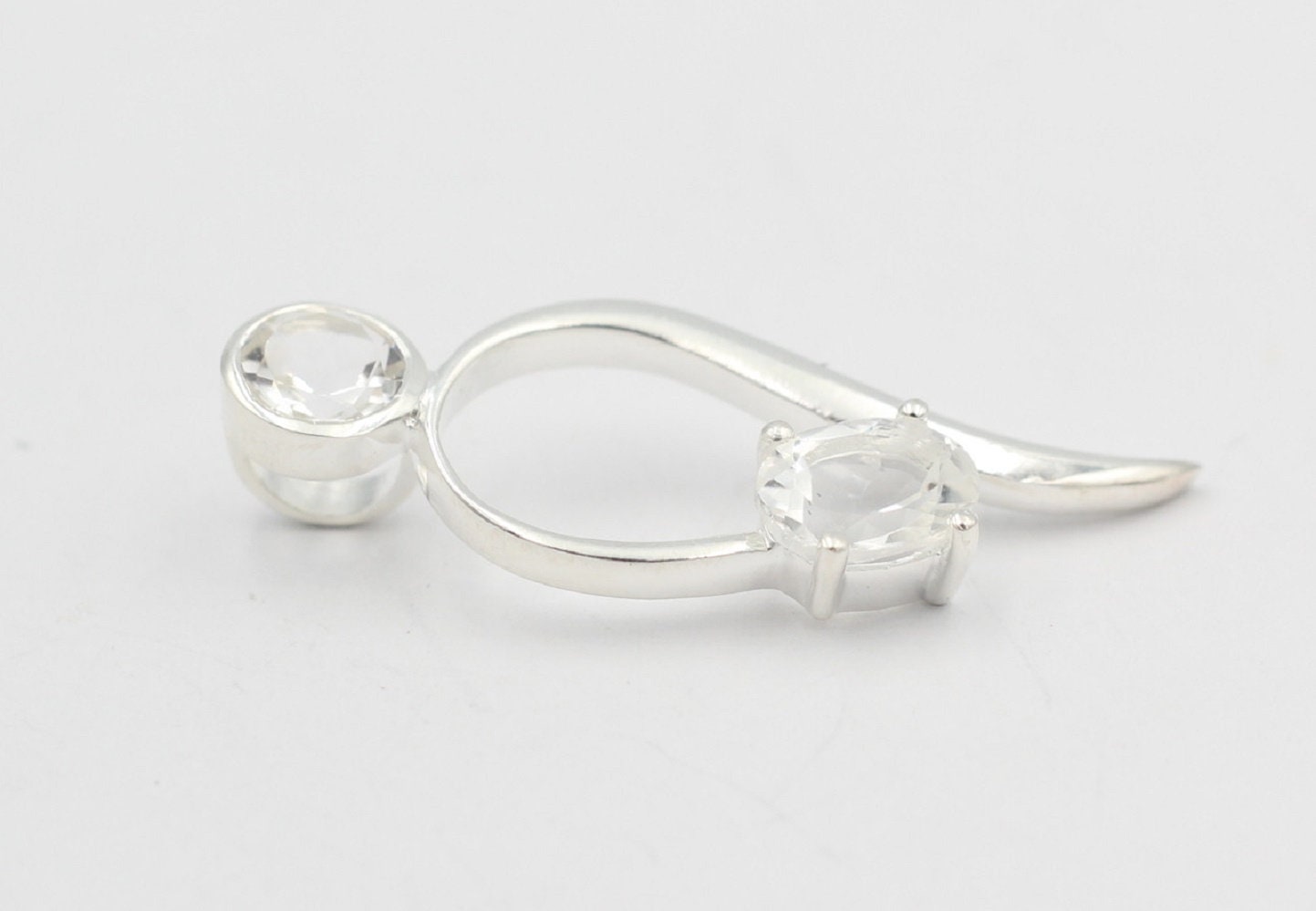 Edler 1,4 Carat Bergkristall Anhänger 925 Collier Kette Bergkristall Anhänger