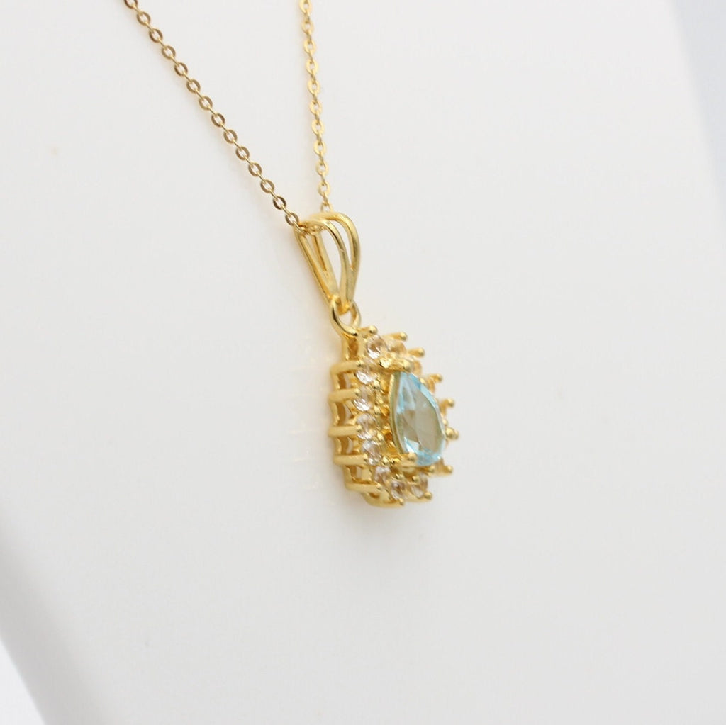 Edler 1,1 Carat Blautopas Weißtopas Anhänger 925 Silber  Topas