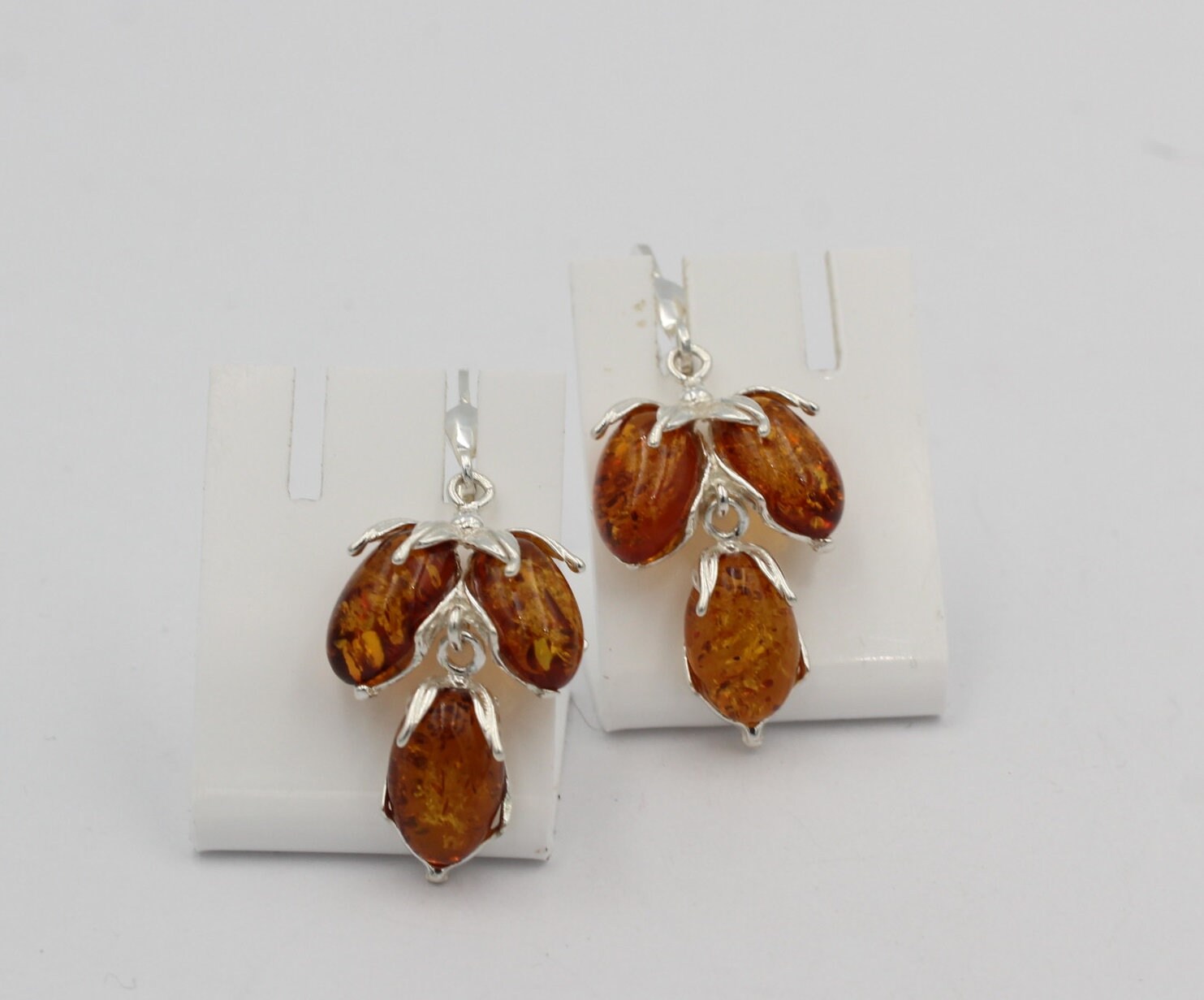 Edle Bernstein Ohrhanger 925 Silber Ohrschmuck aus Bernstein aus Litauen Top