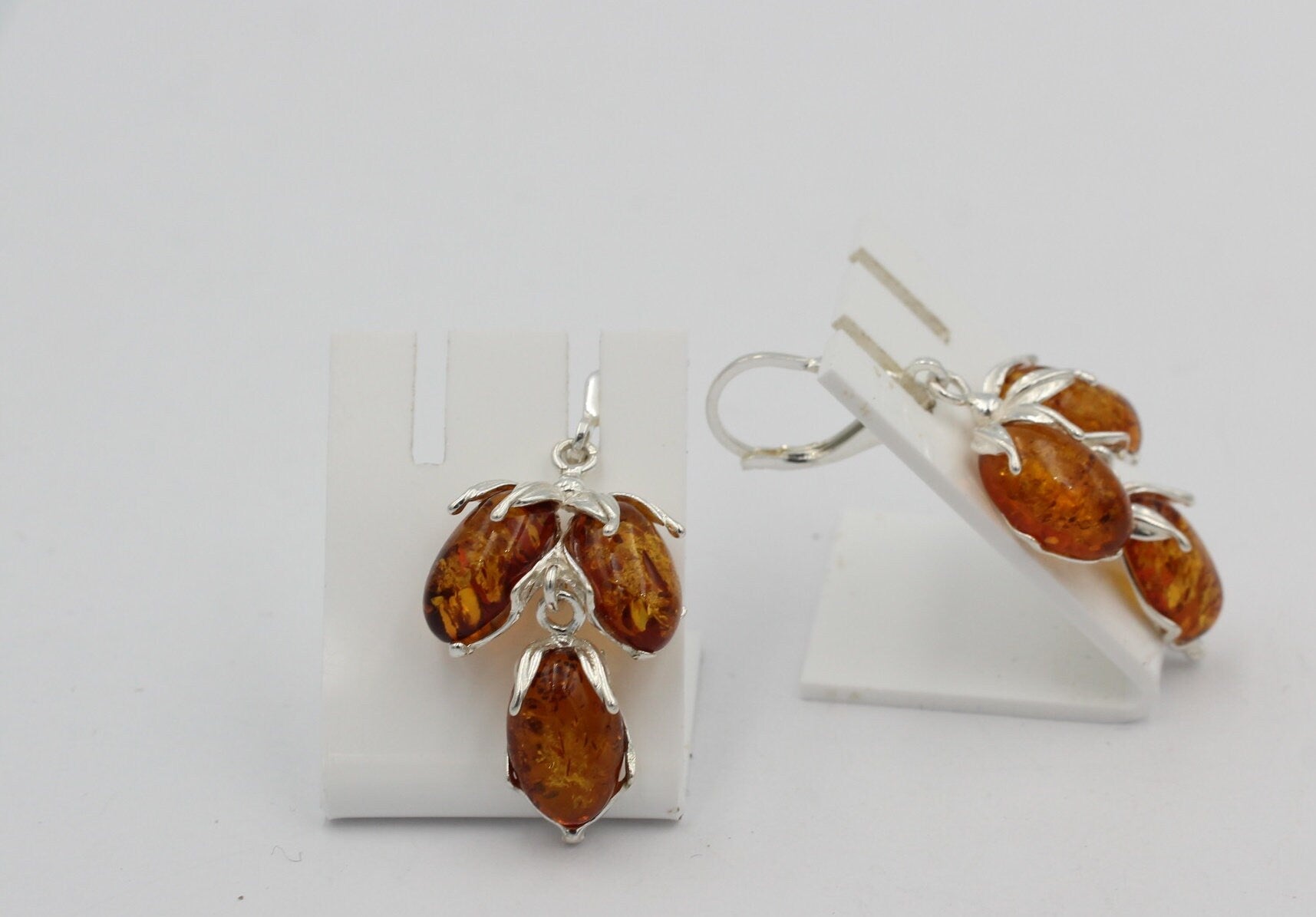 Edle Bernstein Ohrhanger 925 Silber Ohrschmuck aus Bernstein aus Litauen Top