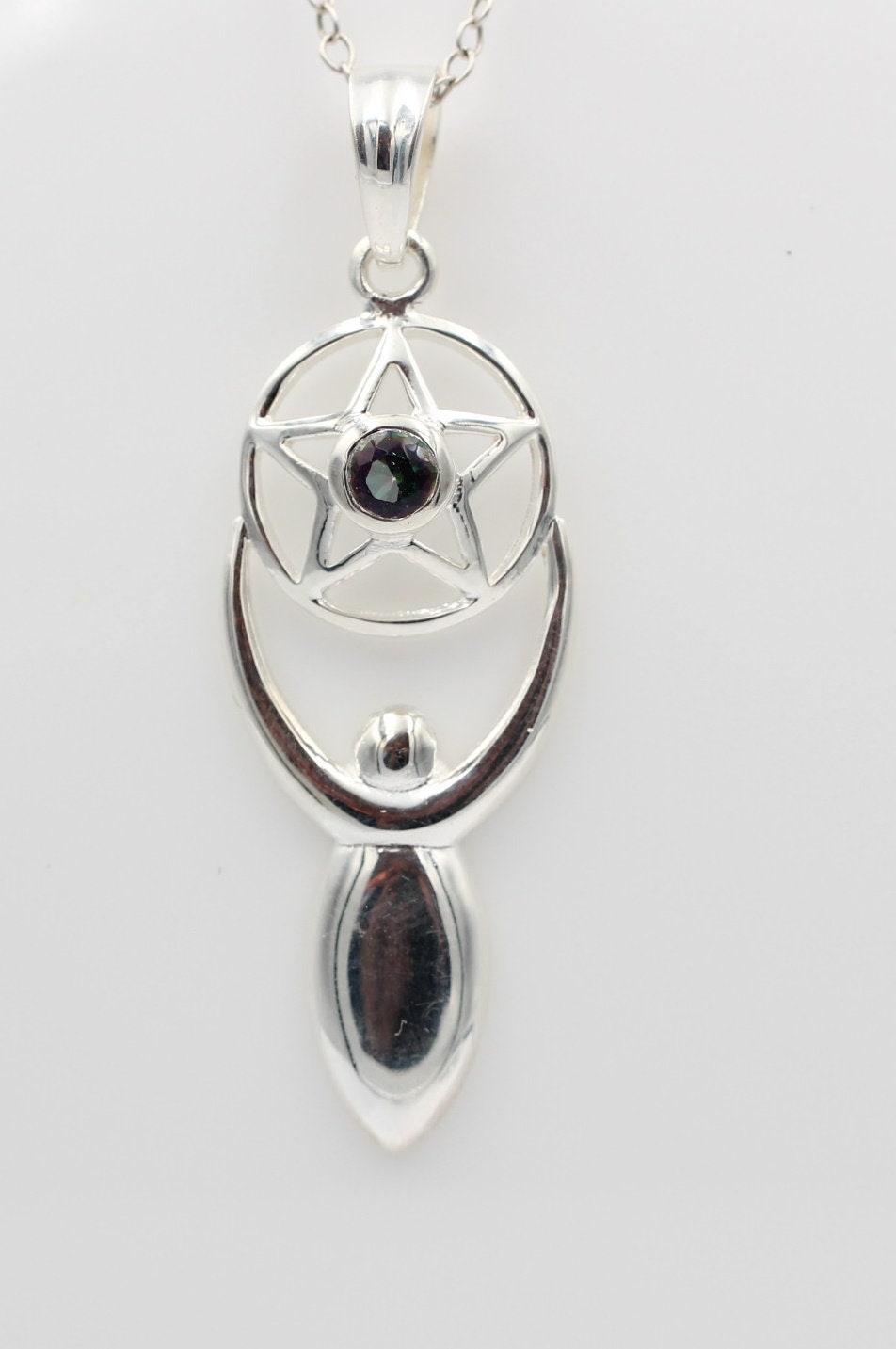 Edler 0,24 Carat Mystik Topas Design Anhänger 925 Silber  mystischer Topas