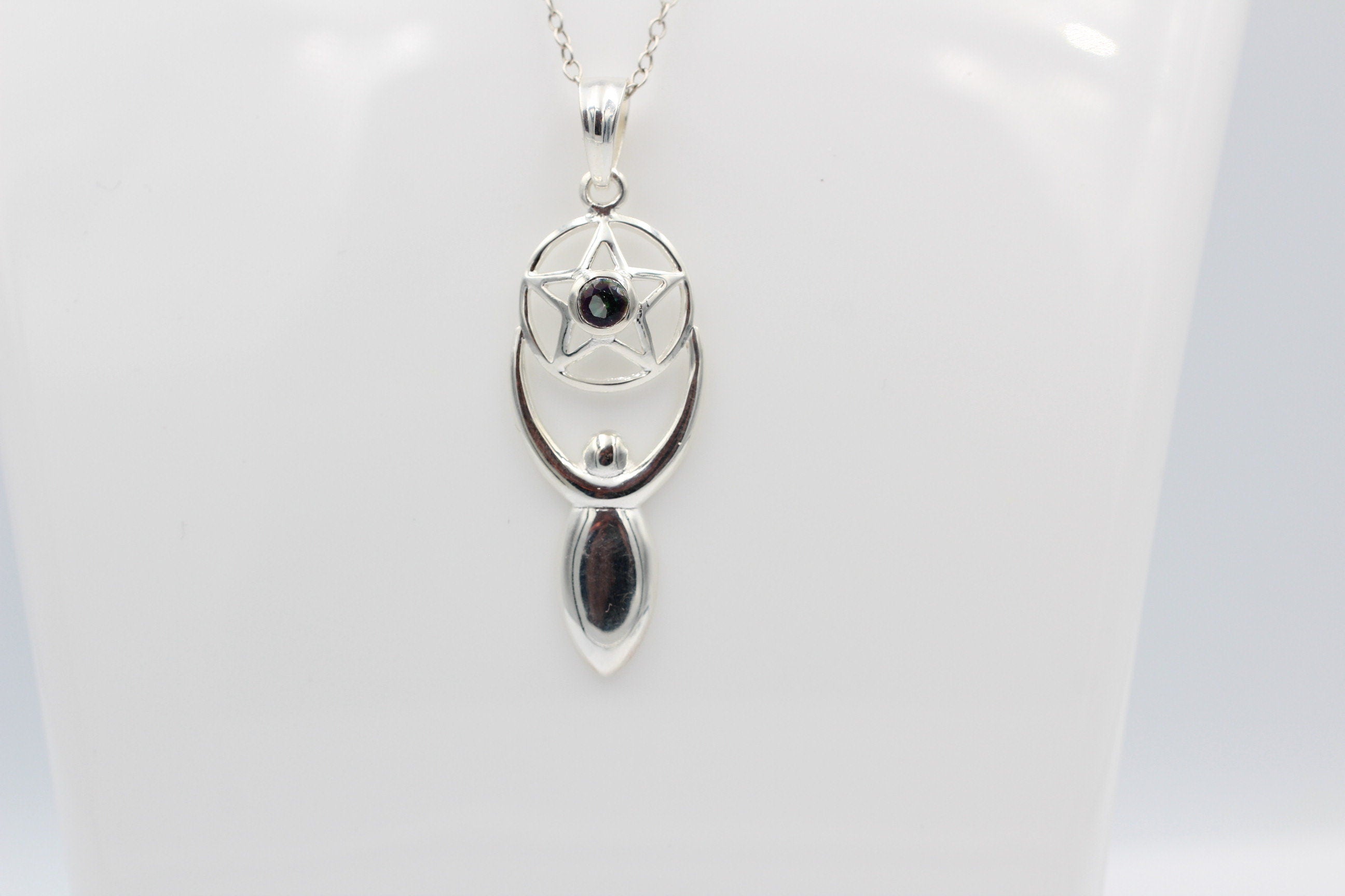 Edler 0,24 Carat Mystik Topas Design Anhänger 925 Silber  mystischer Topas