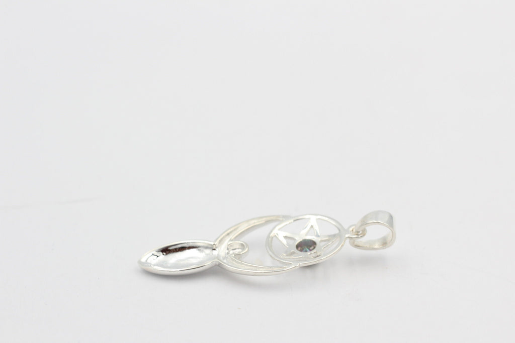 Edler 0,24 Carat Mystik Topas Design Anhänger 925 Silber  mystischer Topas