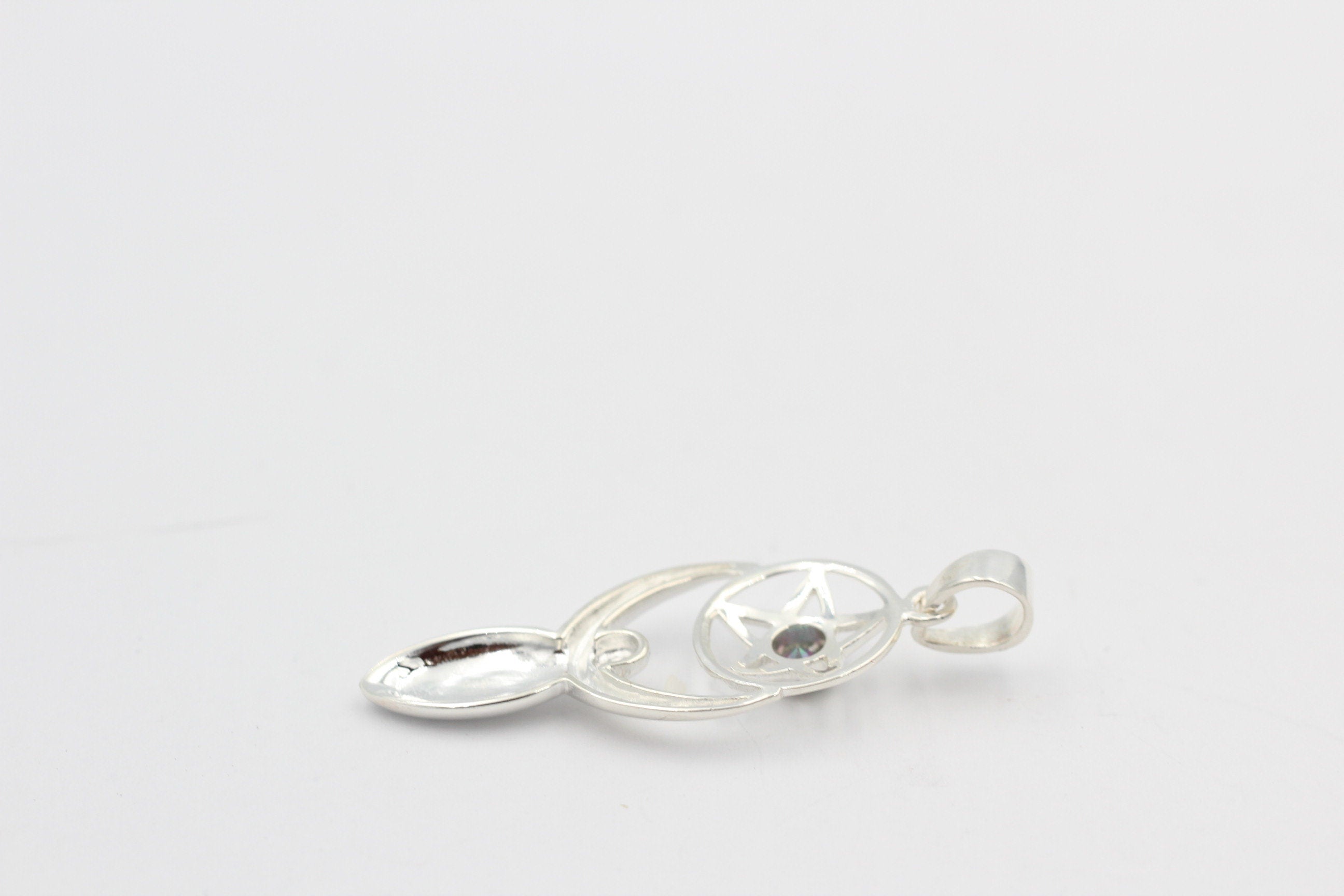 Edler 0,24 Carat Mystik Topas Design Anhänger 925 Silber  mystischer Topas