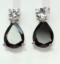Edler 3,65 Carat Granat weisstopas Ohrstecker 925 Silber blutroter Edesltein weisstopas