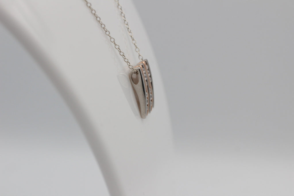 Bicolor Anhänger 925 Sterling Silber - Teilvergoldet & Rhodiniert - 12 Funkelnde Zirkonia Rosé - Edler Echtschmuck Anhänger - Handgefertigt