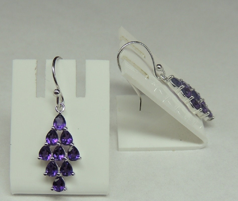 Edler 2,80 Carat Amerthyst Ohrhanger 925 Silber Ohrschmuck violetter Traum