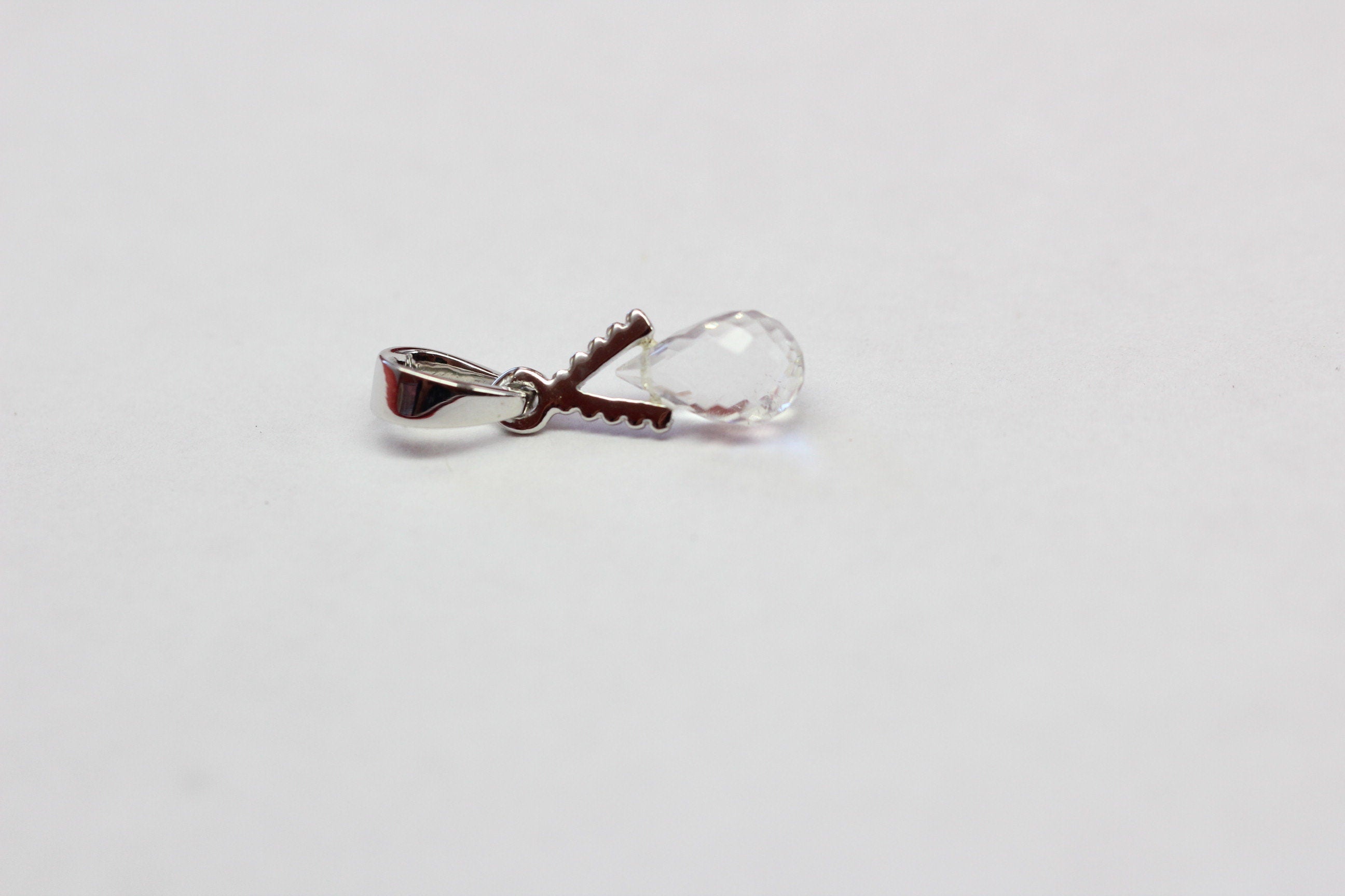 Edler 2,25  Carat weisstopas Anhanger 925 Silber Collier Kette Top weisser topas