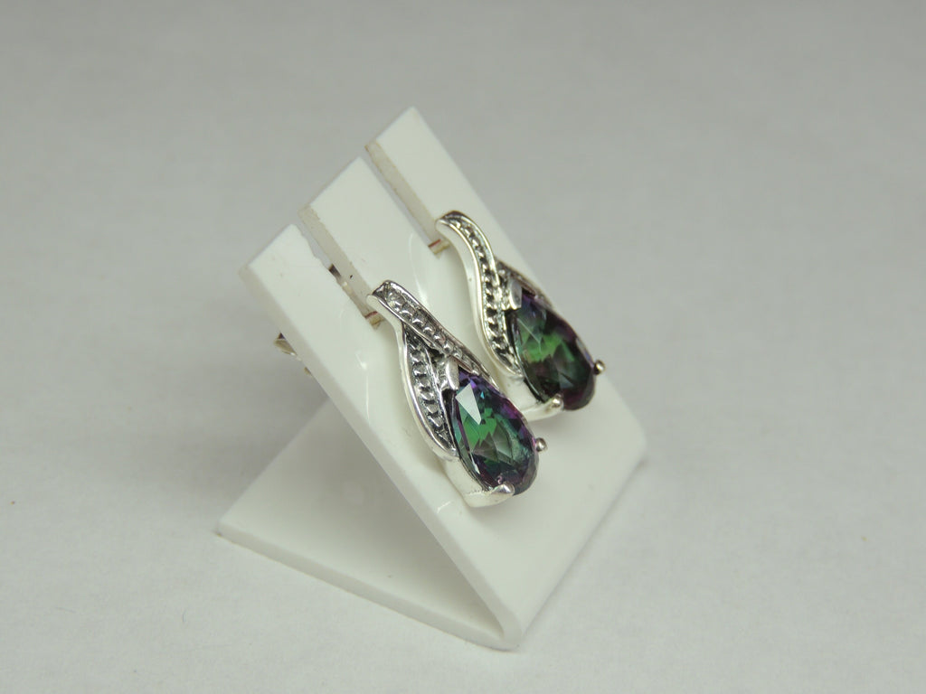 Edle 3 Carat Mystic Topas Ohrstecker, Ohrring, 925 Silber Mystiktopas Top Edel
