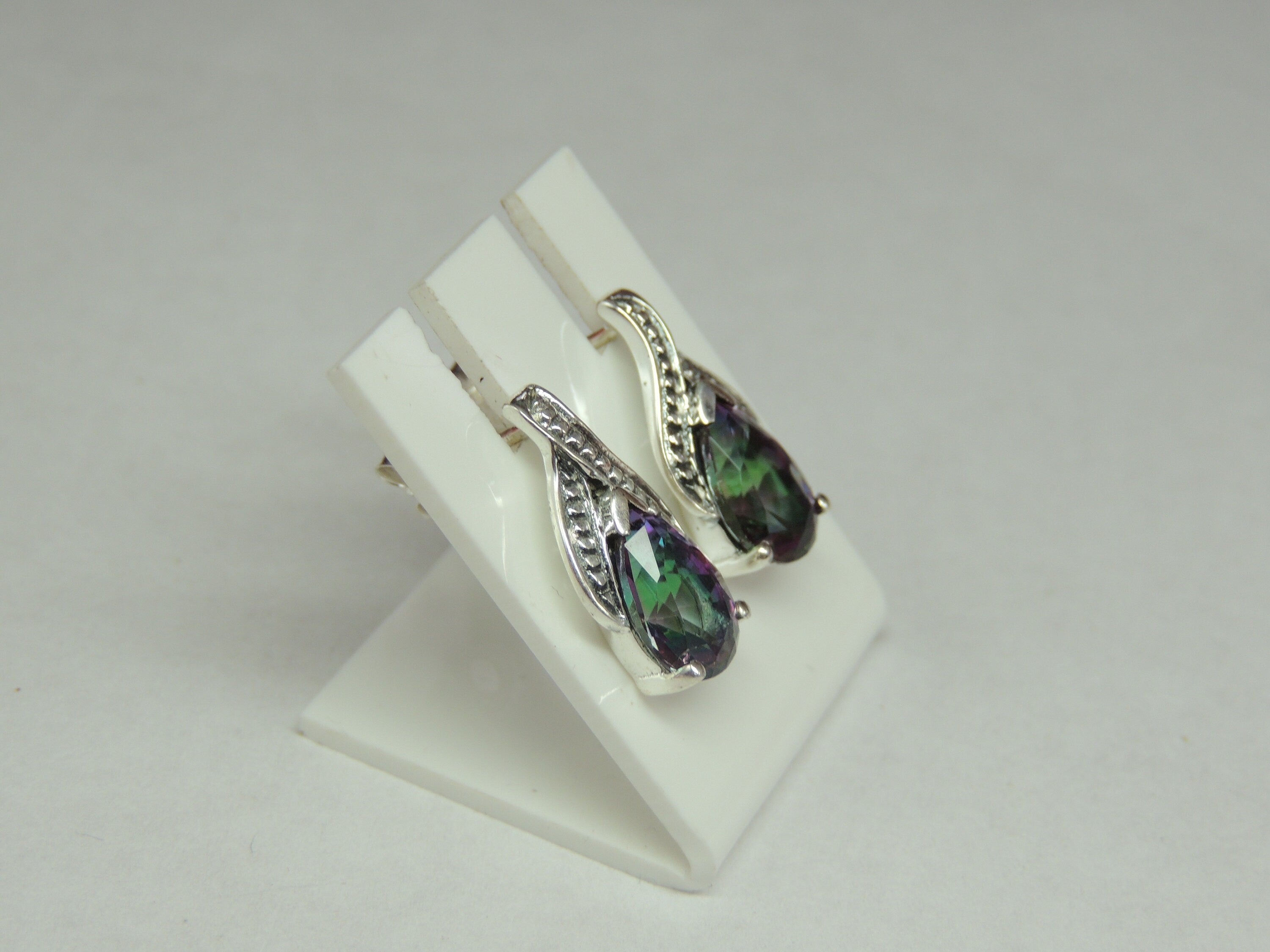 Edle 3 Carat Mystic Topas Ohrstecker, Ohrring, 925 Silber Mystiktopas Top Edel