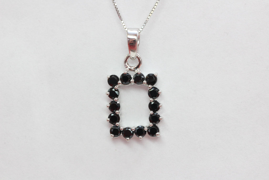 Edler 2,05 Carat schwarzer Spinell Anhanger 925 Silber Collier Kette schwarzer Edelstein