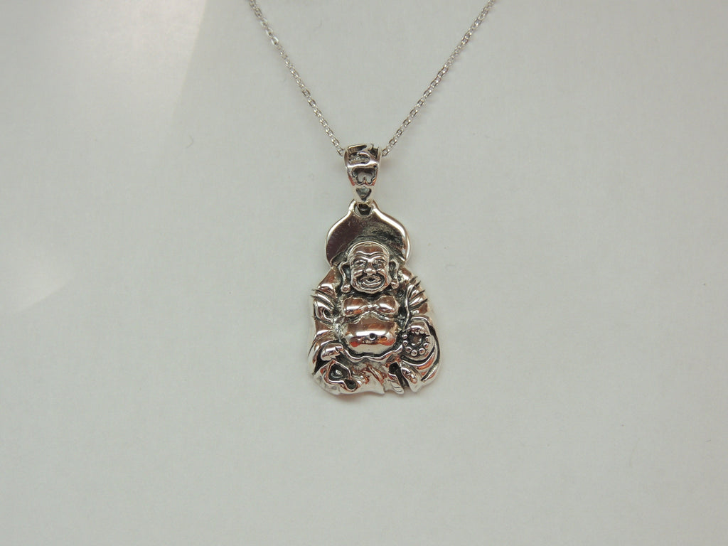 Buddha Anhanger 925 Silber Collier Kette.. Silberbuddha  1,6 x 1,5 cm