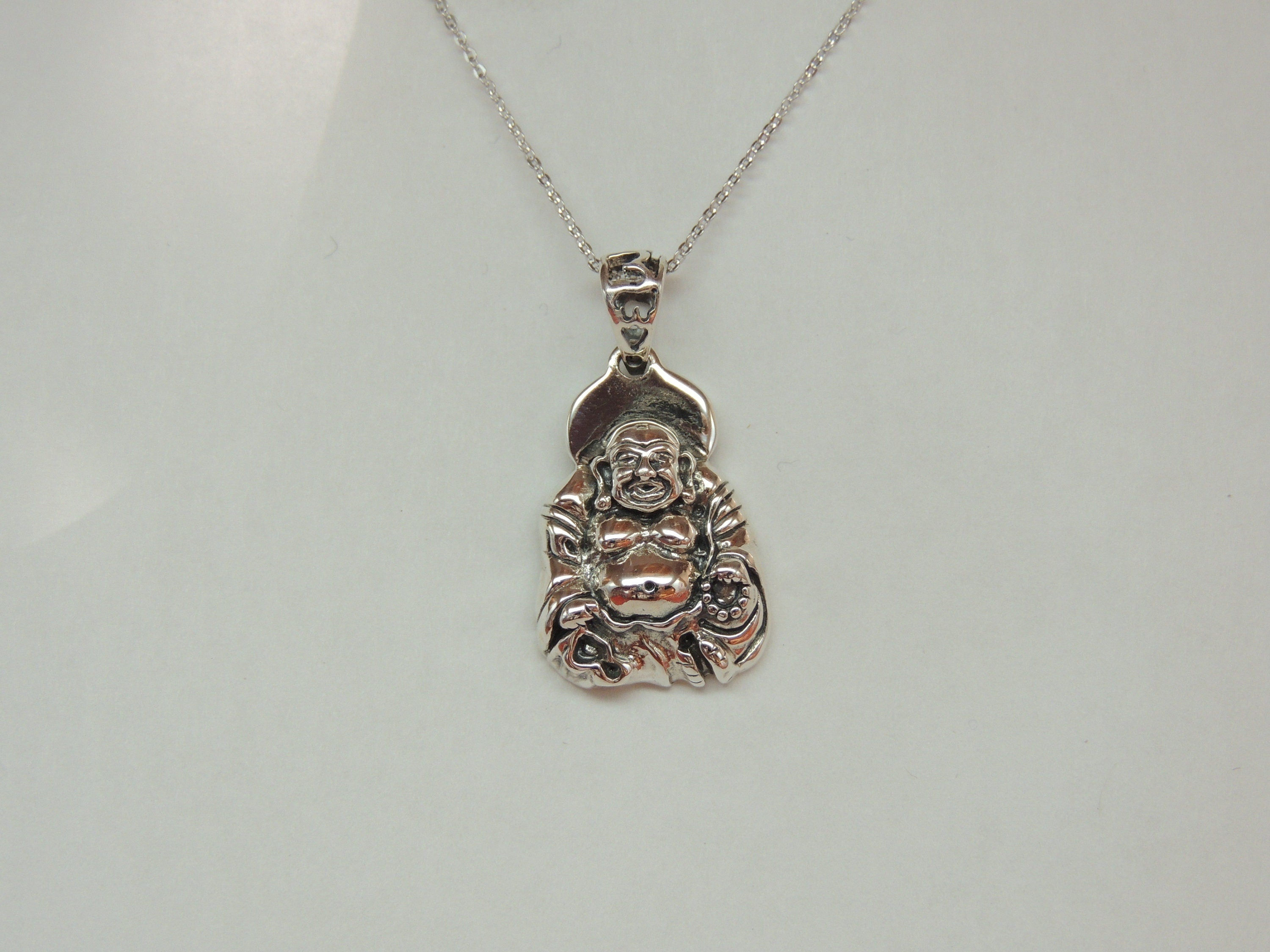 Buddha Anhanger 925 Silber Collier Kette.. Silberbuddha  1,6 x 1,5 cm