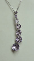 4,2 Carat Amethyst Anhanger 925 Silber Collier Kette ein funkelnder Traum Top