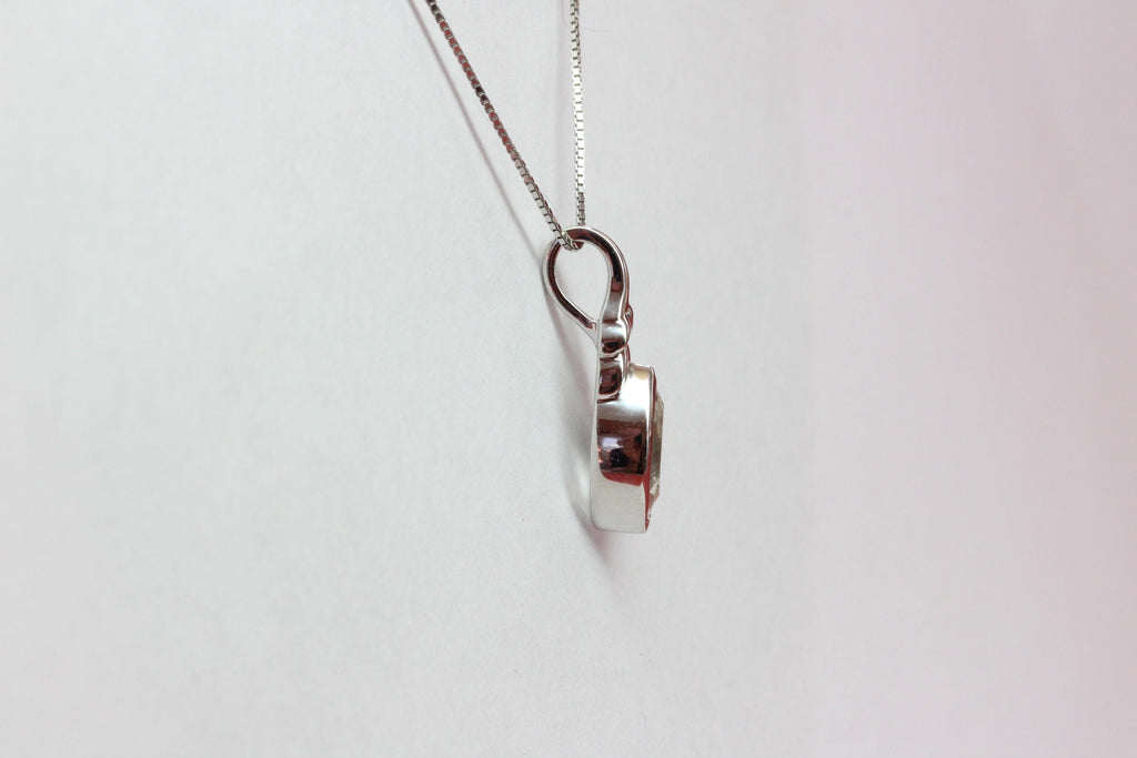 Edler 1,10 Carat weisstopas Anhanger 925 Silber  weisser Topas