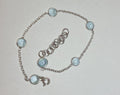 6,8 Carat Blautopas Cabochon Armband 925 Silber himmelblauesTopas Armband