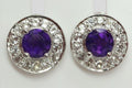 Edler 1,0 Carat Amethyst Ohrstecker Weiatopas 925 Silber Ohrschmuck Top