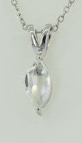 0,83 Carat weisstopas Anhanger 925 Silber Collier Kette weisser Topas Anhanger