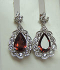 Edle 2,15 Carat Granat weisstopas Ohrstecker 925 Silber Ohrring weisser Topas