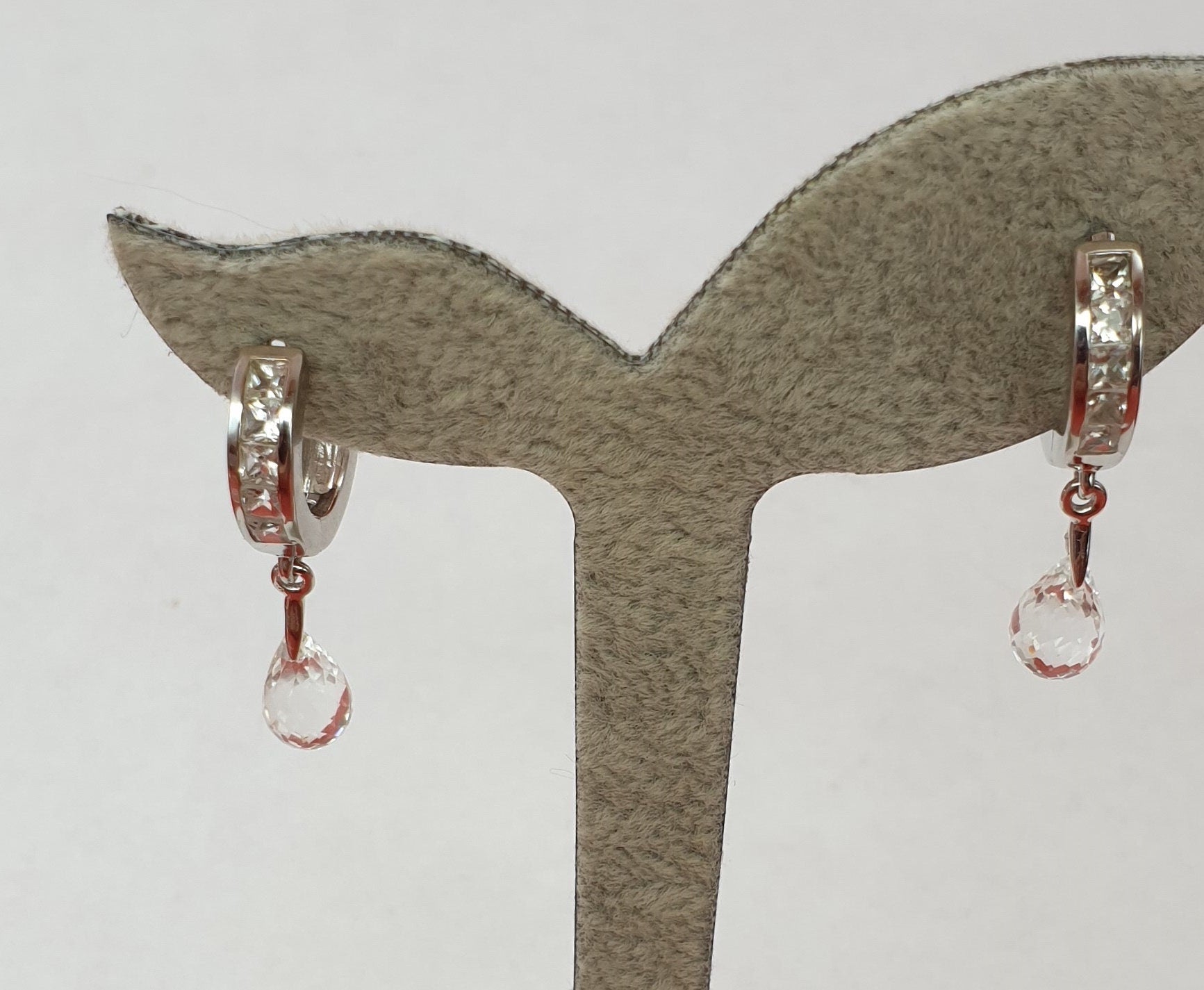 Edle 4,3 Carat weisstopas Creolen top Edel 925 Silber weisser Topas Edelsteinschmuck