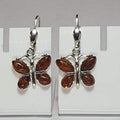 Edle Bernstein Schmetterlings Ohrhanger 925 Silber echter Bernstein aus Litauen