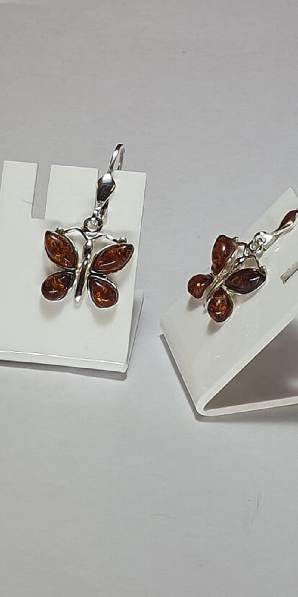 Edle Bernstein Schmetterlings Ohrhanger 925 Silber echter Bernstein aus Litauen